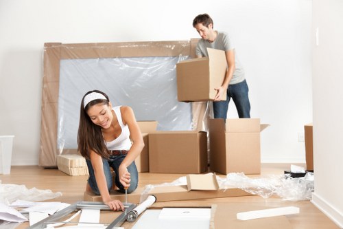 House removal team planning a move in a London street