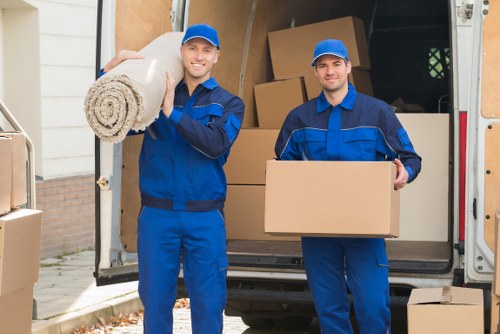 Removal team preparing a London home move