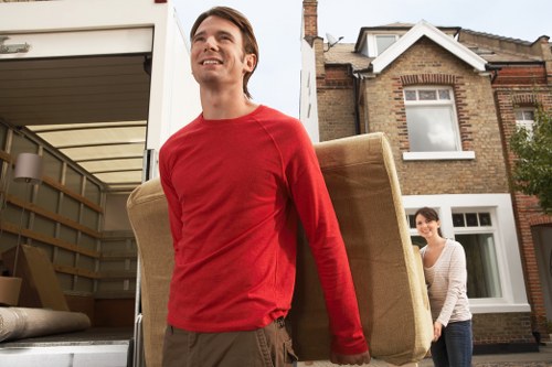 Packed boxes and moving supplies for a London relocation