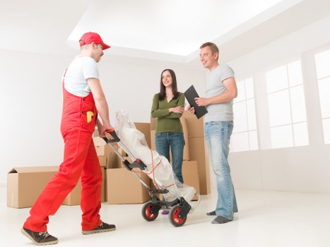 Packing boxes ready for a London moving van service