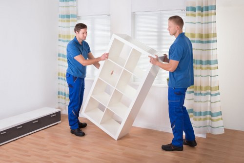 Business equipment and office furniture prepared for a London move